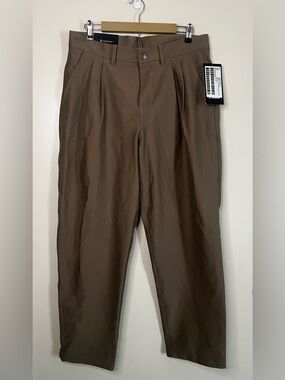 NWT Lululemon Farm Brown Utilitech Twill Relaxed Pleated Trouser Pants 34x31